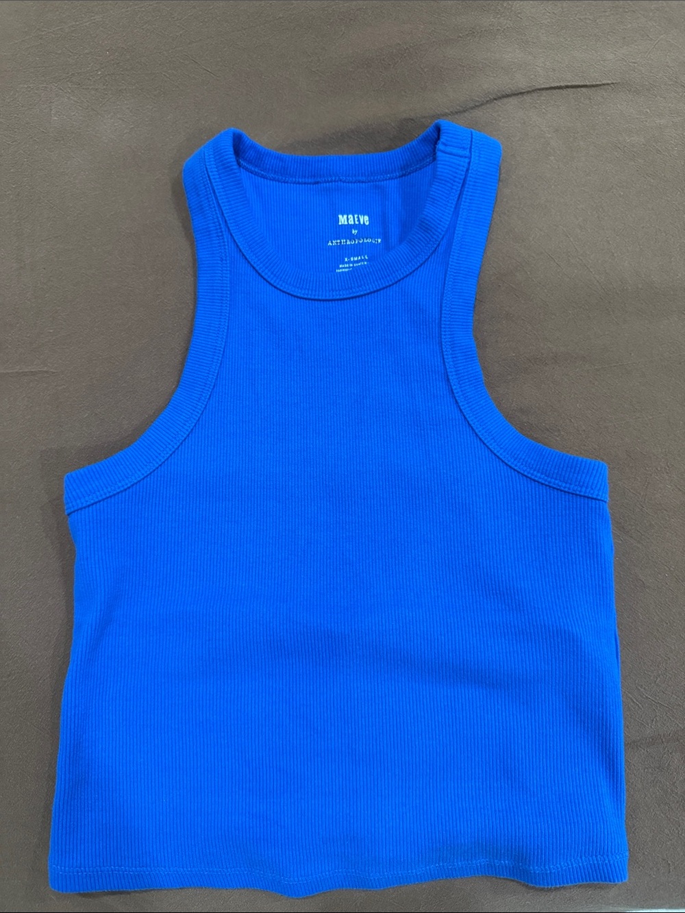 Anthropologie Maeve Racerback Crop Tank — Vivid Blue